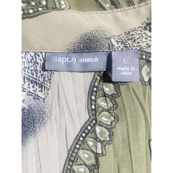 Apartment Nine Blouse Top Women's Size Large Button Up Green - Picture 7 of 7